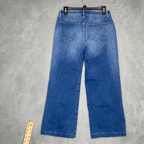 NYDJ womens button fly high waisted wide leg crop lift tuck tummy control 8 - Picture 2 of 11